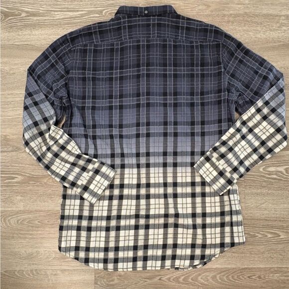 ORANGE HUGO BOSS Mens Blue White Yellow Plaid Ombre Button Down Shirt Sz XXL - Picture 7 of 10